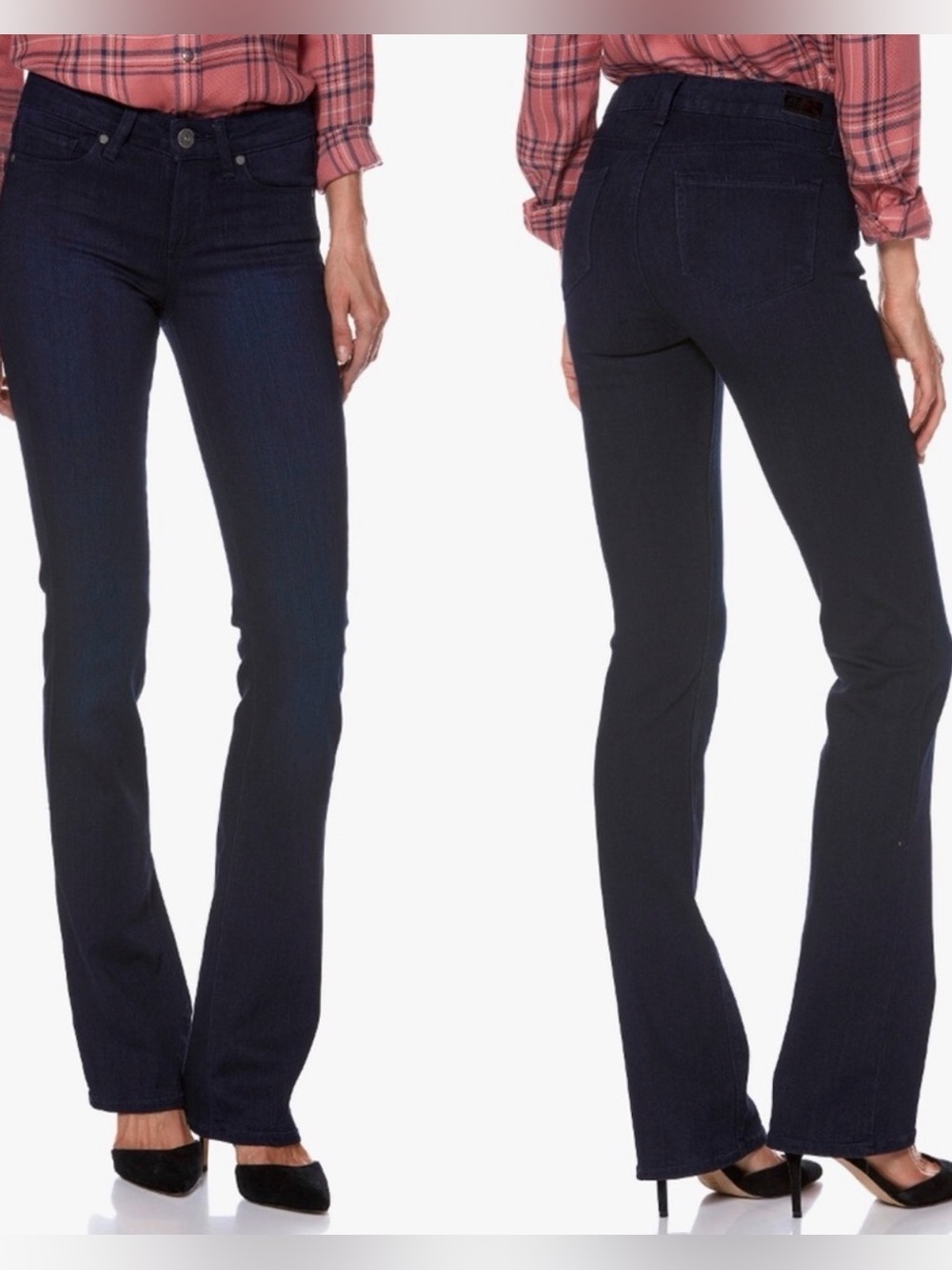PAIGE Manhattan Bootcut Jeans Lana 27 dark indigo like new mid rise denim